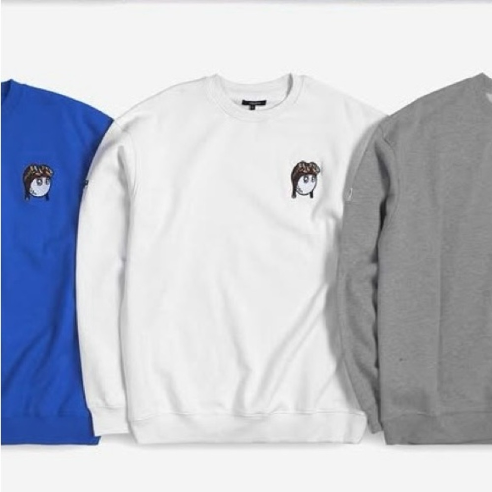 White Crewneck Sweater with Graphic